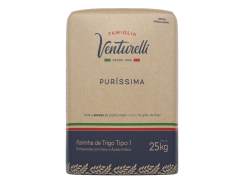 Farinha de Trigo Famiglia Venturelli Puríssima 25kg - Tipo 1-  Papel