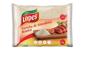 Farinha de Mandioca Lopes Branca Média- 20x1kg